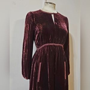 Plum velvet and silk Marc Jacobs midi dress size 8